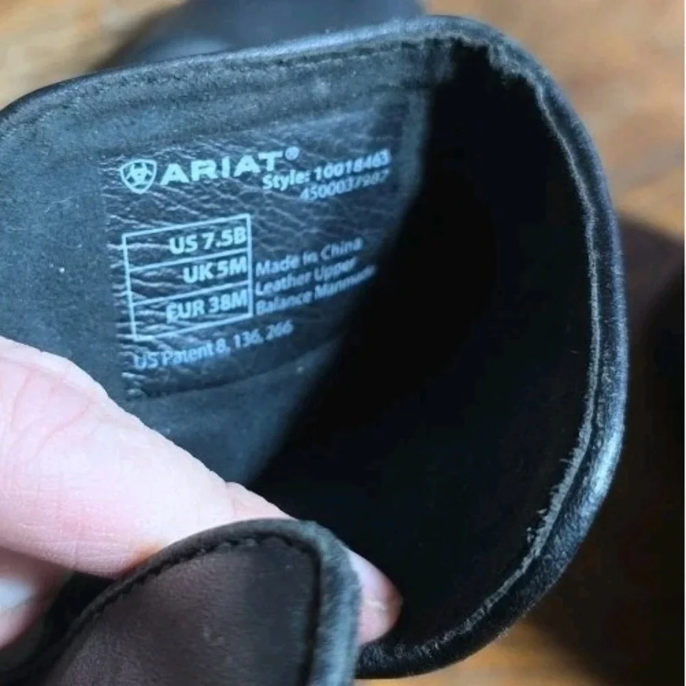 Ariat‎ Booties Chelsea boots Women's 7.5 Slip On Side Slit Black Leather
